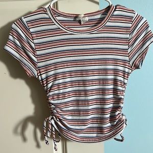 Tilly’s Striped XS Cinched Tshirt